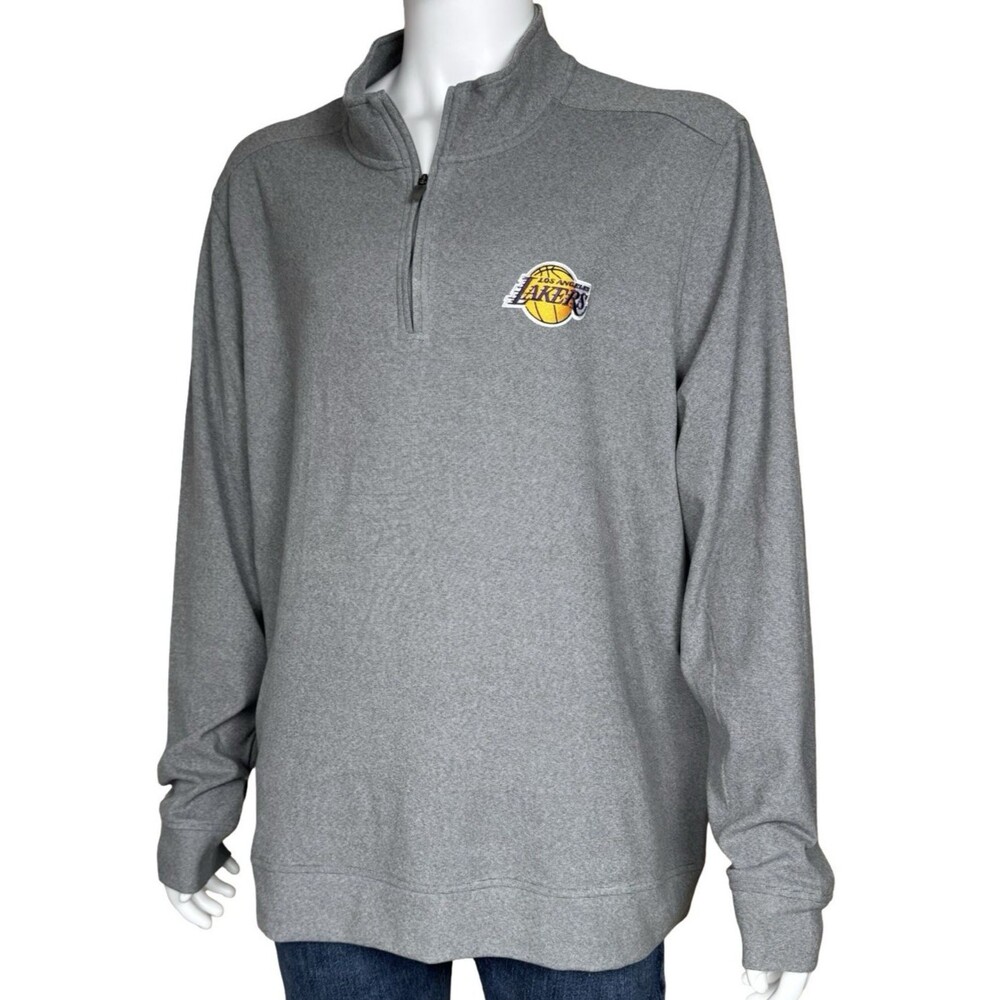 Los Angeles Lakers Mens 3XL Pullover Shirt Jacket Lightweight Gray Antigua New